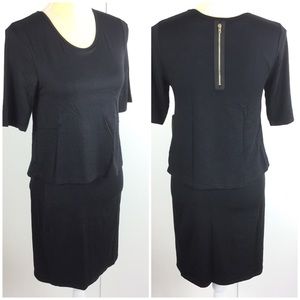 Janette Black Short Sleeve T-Shirt Stretch Dress